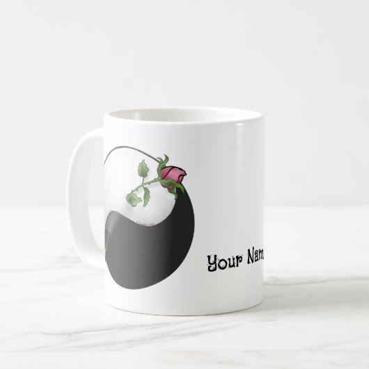 Rose Yin Yang Tasse (Vorderseite Links)