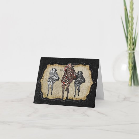 Rose Zebra Shadows Notecard Karte (Vorderseite)