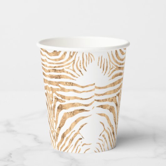 Rose Zebrahautmuster Pappbecher (Rückseite)