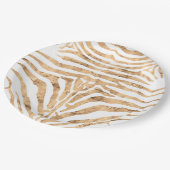 Rose Zebrahautmuster Pappteller (Schrägansicht)