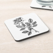 ROSE ZEICHN 2 GETRÄNKEUNTERSETZER (Linke Seite)