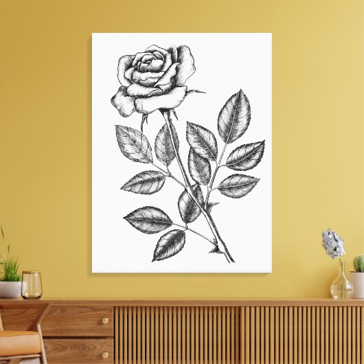 ROSE ZEICHN 2 LEINWANDDRUCK (Insitu (Wohnzimmer))