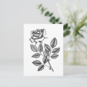 ROSE ZEICHN 2 POSTKARTE (Stehend Vorderseite)