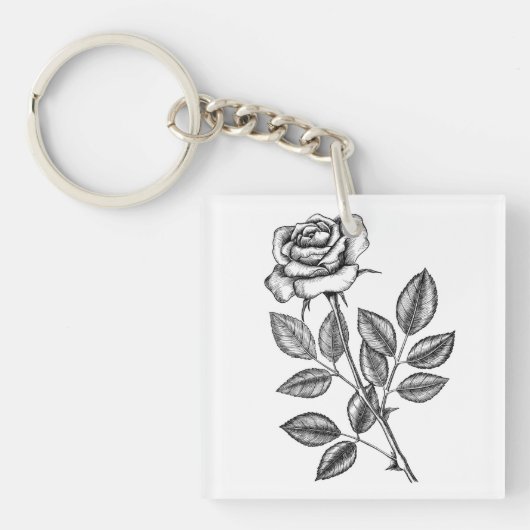 ROSE ZEICHN 2 SCHLÜSSELANHÄNGER (Vorderseite)