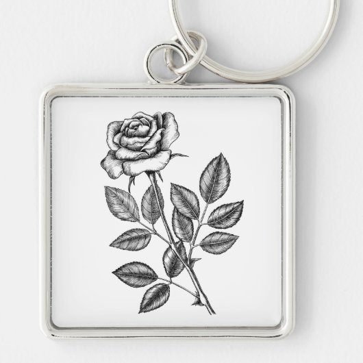 ROSE ZEICHN 2 SCHLÜSSELANHÄNGER (Vorne)