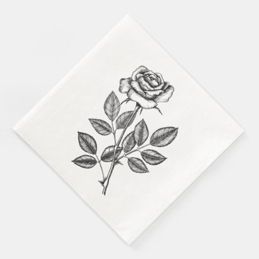 ROSE ZEICHN 2 SERVIETTE (Ecke)