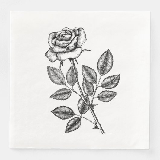ROSE ZEICHN 2 SERVIETTE (Vorderseite)