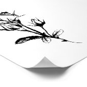 Rose Zeichn Art | Farbskizze für Rosenknospe Poster (Ecke)