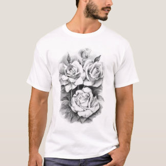 Rose-Zeichnen T-Shirt
