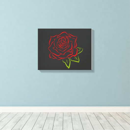 Rose Zeichnend Leinwand (Insitu (Holzboden))