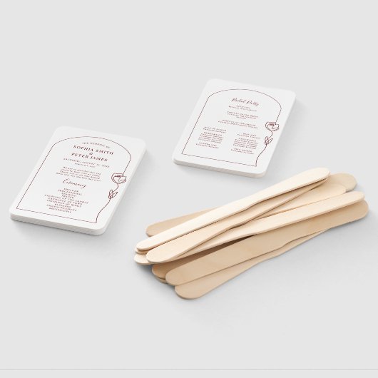 Rose-Zeremonie-Programm Hand-Fan Fächer (Non-assembled)