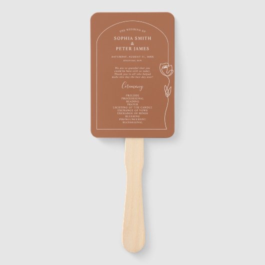 Rose-Zeremonie-Programm Hand-Fan Fächer (Vorderseite)