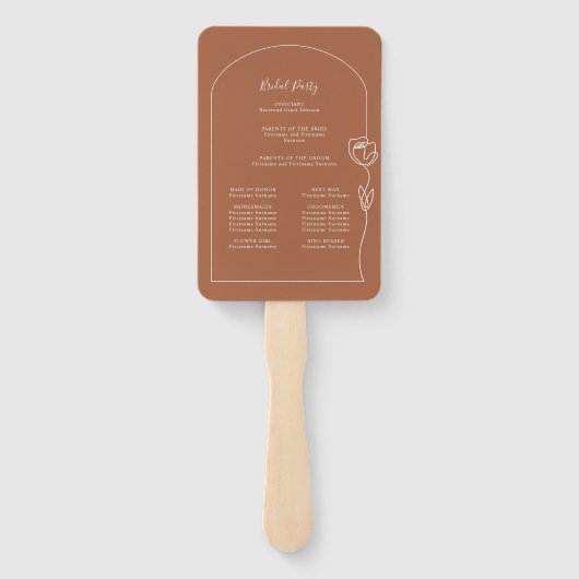 Rose-Zeremonie-Programm Hand-Fan Fächer (Rückseite)