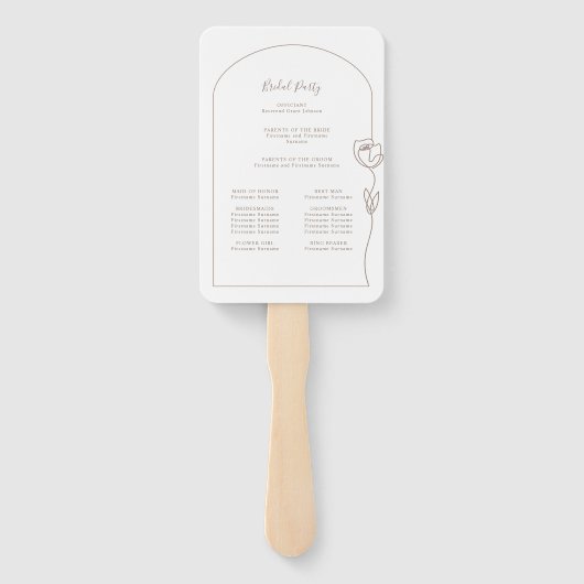 Rose-Zeremonie-Programm Hand-Fan Fächer (Rückseite)