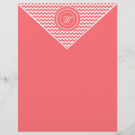 Rose Zickzack Mit Monogramm (Vorderseite)