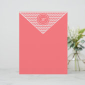 Rose Zickzack Mit Monogramm (Stehend Vorderseite)