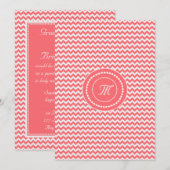 Rose Zickzack Mit Monogramm Hochzeit Einladung (Vorne/Hinten)