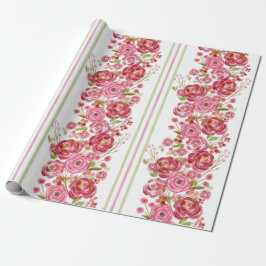 Rose zu den Vintagen Floralfarben und dem klassisc Geschenkpapier