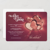 Rose zu haben und zu halten Gold Herzen Einladung (Vorne/Hinten)