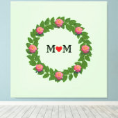 Rose zu Laurel Wreath Leinwanddruck (Insitu (Holzboden))