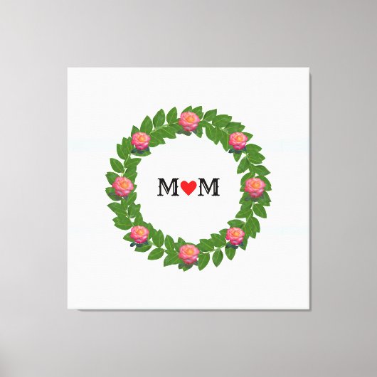 Rose zu Laurel Wreath Leinwanddruck (Vorderseite)