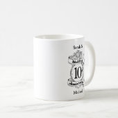 Rose zum 10. Hochzeitstag Kaffeetasse (VorderseiteRechts)