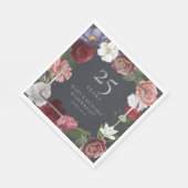 Rose zum 25. Geburtstag der Silbermedaille Serviette (Ecke)