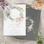 Rose zum 25. Hochzeitstag, Blumensilber Folieneinladung<br><div class="desc">Mit echter Silberfolie und einer zarten Blumengarne in Aquarellfarben ist diese schicke botanische 25. Hochzeitsstipendeneinladung personalisiert mit Ihren speziellen Silberjubiläumsinformationen. Auf der Rückseite befindet sich eine passende Blumengarage,  die Ihr Jubiläum in elegantem weißem Text auf silberfarbenem Hintergrund umrahmt. Entwickelt von Thisisnotme©</div>