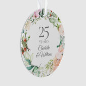 Rose zum 25. Hochzeitstag Ornament (Vorderseite)