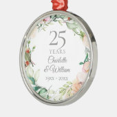 Rose zum 25. Hochzeitstag Ornament Aus Metall (Links)