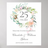 Rose zum 25. Jubiläum Begrüßungszeichen Poster (Vorne)
