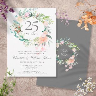 Rose zum 25. Mal Hochzeitstag Einladung