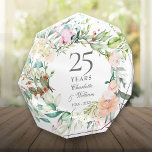 Rose zum 25. Mal Hochzeitstag Fotoblock<br><div class="desc">Mit einer zarten Aquarellblütengarage kann dieser schicke botanische 25-jährige Hochzeitstag-Sake mit Ihren speziellen Jubiläumsinformationen in einem eleganten Text personalisiert werden. Entwickelt von Thisisnotme©</div>