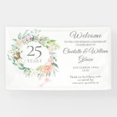 Rose zum 25. Silver Jubiläum Blumenempfang Banner (Horizontal)