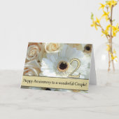 Rose zum 2. Jubiläum Karte (Gelbe Blume)