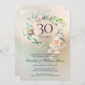 Rose zum 30. Hochzeitstag Einladung (Vorne/Hinten)