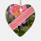 Rose zum 35. Hochzeitstag Keramik Ornament (Rechts)