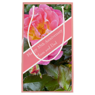 Rose zum 35. Hochzeitstag Kleine Geschenktüte