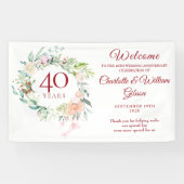 Rose zum 40. Geburtstag der Hochzeit Banner (Horizontal)