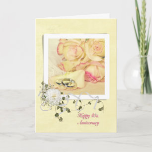 Rose zum 40. Hochzeitstag Karte