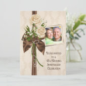 Rose zum 45. Hochzeitstag Einladung (Stehend Vorderseite)