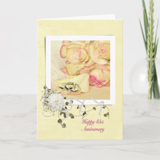 Rose zum 45. Hochzeitstag Karte (Vorderseite)