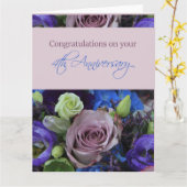 Rose zum 4. Jubiläum Karte (Gelbe Blume)