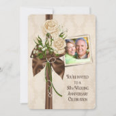 Rose zum 50. Hochzeitstag Einladung (Vorderseite)
