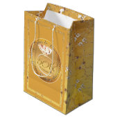 Rose zum 50. Hochzeitstag Mittlere Geschenktüte (Rückseite Schrägansicht)