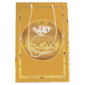 Rose zum 50. Hochzeitstag Mittlere Geschenktüte (Vorderseite)