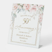 Rose zum 50. Hochzeitstag Sockelschild (Vorderseite)