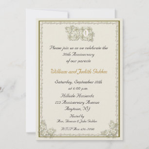 Rose zum 50. Jahrestag Einladung