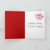 Rose zum 50. Jahrestag Karte (Innenseite)