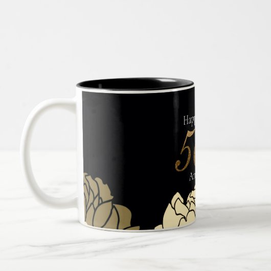 Rose zum 50-jährigen Jubiläum: Gold, Bräune und Be Zweifarbige Tasse (Links)